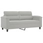vidaXL 2-Sitzer-Sofa mit Kissen Hellgrau 140 cm Mikrofasergewebe vidaXL 2-Sitzer-Sofa mit Kissen Hellgrau 140 cm Mikrofasergewebe