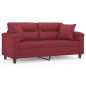 vidaXL 2-Sitzer-Sofa mit Zierkissen Weinrot 140 cm Kunstleder vidaXL 2-Sitzer-Sofa mit Zierkissen Weinrot 140 cm Kunstleder