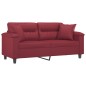 vidaXL 2-Sitzer-Sofa mit Zierkissen Weinrot 140 cm Kunstleder vidaXL 2-Sitzer-Sofa mit Zierkissen Weinrot 140 cm Kunstleder