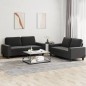 vidaXL 2-tlg. Sofagarnitur Schwarz Stoff vidaXL 2-tlg. Sofagarnitur Schwarz Stoff