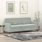 vidaXL 3-Sitzer-Sofa Hellgrau 180 cm Samt vidaXL 3-Sitzer-Sofa Hellgrau 180 cm Samt