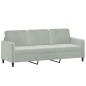 vidaXL 3-Sitzer-Sofa Hellgrau 180 cm Samt vidaXL 3-Sitzer-Sofa Hellgrau 180 cm Samt