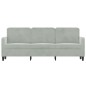 vidaXL 3-Sitzer-Sofa Hellgrau 180 cm Samt vidaXL 3-Sitzer-Sofa Hellgrau 180 cm Samt