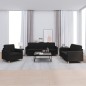 vidaXL 3-tlg. Sofagarnitur mit Kissen Schwarz Stoff vidaXL 3-tlg. Sofagarnitur mit Kissen Schwarz Stoff