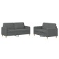 vidaXL 2-tlg. Sofagarnitur mit Kissen Dunkelgrau Stoff vidaXL 2-tlg. Sofagarnitur mit Kissen Dunkelgrau Stoff