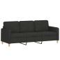 vidaXL 3-tlg. Sofagarnitur mit Kissen Schwarz Stoff vidaXL 3-tlg. Sofagarnitur mit Kissen Schwarz Stoff