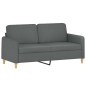 vidaXL 2-tlg. Sofagarnitur mit Kissen Dunkelgrau Stoff vidaXL 2-tlg. Sofagarnitur mit Kissen Dunkelgrau Stoff