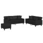 vidaXL 3-tlg. Sofagarnitur mit Kissen Schwarz Kunstleder vidaXL 3-tlg. Sofagarnitur mit Kissen Schwarz Kunstleder