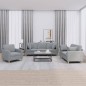 vidaXL 3-tlg. Sofagarnitur mit Kissen Hellgrau Stoff vidaXL 3-tlg. Sofagarnitur mit Kissen Hellgrau Stoff