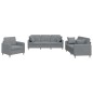 vidaXL 3-tlg. Sofagarnitur mit Kissen Hellgrau Stoff vidaXL 3-tlg. Sofagarnitur mit Kissen Hellgrau Stoff