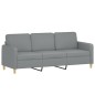 vidaXL 3-tlg. Sofagarnitur mit Kissen Hellgrau Stoff vidaXL 3-tlg. Sofagarnitur mit Kissen Hellgrau Stoff