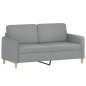 vidaXL 2-tlg. Sofagarnitur mit Kissen Hellgrau Stoff vidaXL 2-tlg. Sofagarnitur mit Kissen Hellgrau Stoff