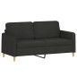 vidaXL 3-tlg. Sofagarnitur mit Kissen Schwarz Stoff vidaXL 3-tlg. Sofagarnitur mit Kissen Schwarz Stoff
