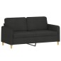 vidaXL 3-tlg. Sofagarnitur mit Kissen Schwarz Stoff vidaXL 3-tlg. Sofagarnitur mit Kissen Schwarz Stoff