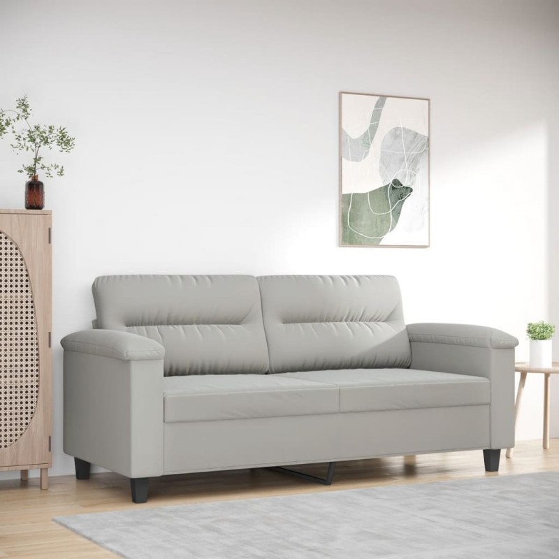 vidaXL 2-Sitzer-Sofa Hellgrau 140 cm Mikrofasergewebe vidaXL 2-Sitzer-Sofa Hellgrau 140 cm Mikrofasergewebe