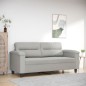 vidaXL 2-Sitzer-Sofa Hellgrau 140 cm Mikrofasergewebe vidaXL 2-Sitzer-Sofa Hellgrau 140 cm Mikrofasergewebe