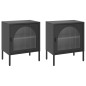 vidaXL Nachttische 2 Stk. Schwarz 50x35x60 cm Glas und Stahl vidaXL Nachttische 2 Stk. Schwarz 50x35x60 cm Glas und Stahl