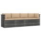 vidaXL Garten-Palettensofa 4-Sitzer mit Kissen Kiefer Massivholz vidaXL Garten-Palettensofa 4-Sitzer mit Kissen Kiefer Massivholz
