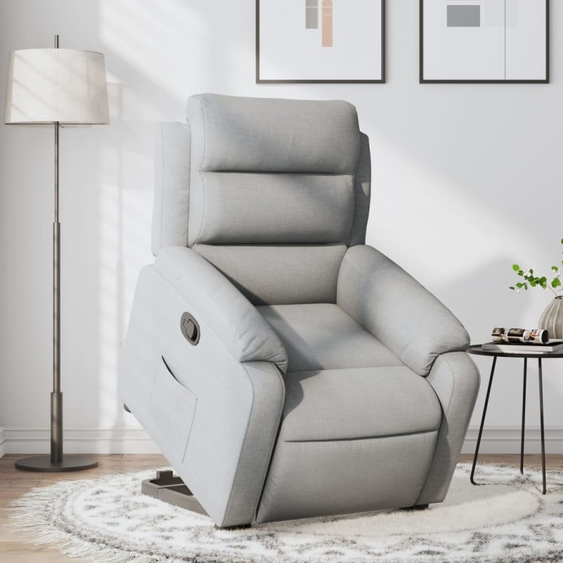 vidaXL Relaxsessel mit Aufstehhilfe Hellgrau Stoff vidaXL Relaxsessel mit Aufstehhilfe Hellgrau Stoff