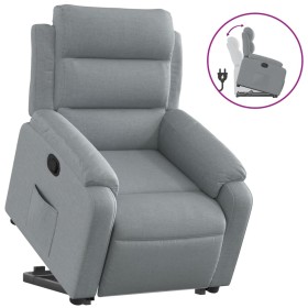 vidaXL Relaxsessel mit Aufstehhilfe Hellgrau Stoff