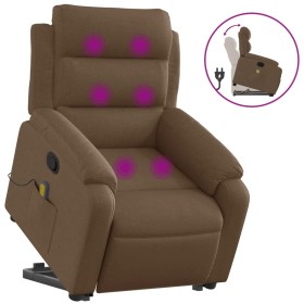vidaXL Massagesessel mit Aufstehhilfe Braun Stoff