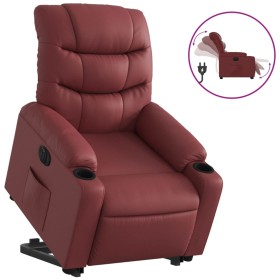 vidaXL Relaxsessel mit Aufstehhilfe Elektrisch Weinrot Kunstleder