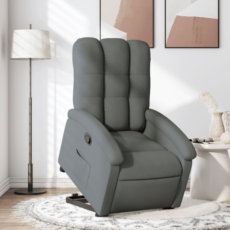 vidaXL Relaxsessel mit Aufstehhilfe Dunkelgrau Stoff vidaXL Relaxsessel mit Aufstehhilfe Dunkelgrau Stoff