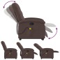 vidaXL Massagesessel mit Aufstehhilfe Dunkelbraun Stoff vidaXL Massagesessel mit Aufstehhilfe Dunkelbraun Stoff
