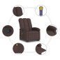 vidaXL Massagesessel mit Aufstehhilfe Dunkelbraun Stoff vidaXL Massagesessel mit Aufstehhilfe Dunkelbraun Stoff