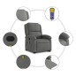 vidaXL Massagesessel mit Aufstehhilfe Dunkelgrau Stoff vidaXL Massagesessel mit Aufstehhilfe Dunkelgrau Stoff