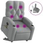 vidaXL Massagesessel mit Aufstehhilfe Hellgrau Stoff vidaXL Massagesessel mit Aufstehhilfe Hellgrau Stoff
