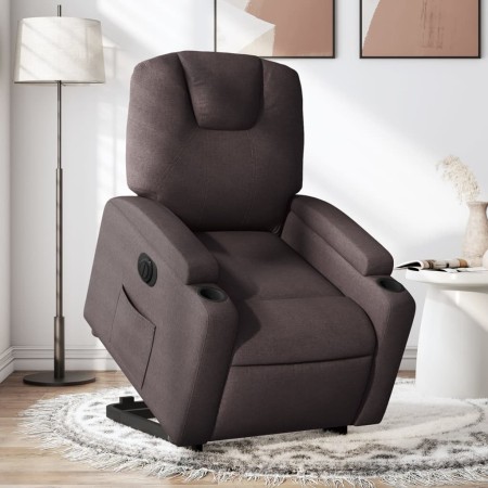 vidaXL Relaxsessel mit Aufstehhilfe Elektrisch Dunkelbraun Stoff