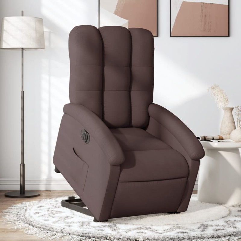 vidaXL Relaxsessel mit Aufstehhilfe Elektrisch Dunkelbraun Stoff vidaXL Relaxsessel mit Aufstehhilfe Elektrisch Dunkelbraun Stoff