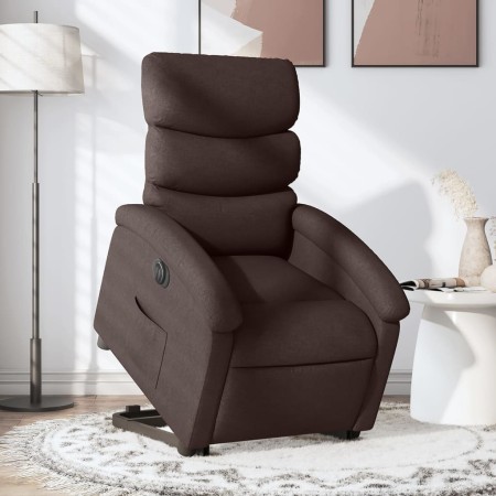 vidaXL Relaxsessel mit Aufstehhilfe Elektrisch Dunkelbraun Stoff