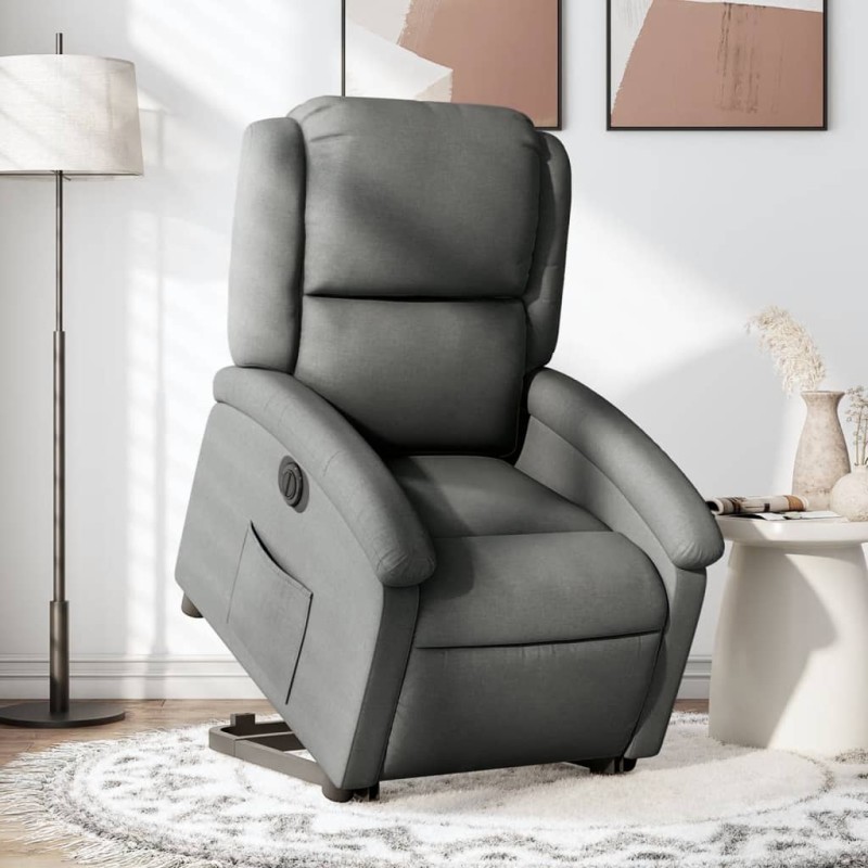 vidaXL Relaxsessel mit Aufstehhilfe Elektrisch Dunkelgrau Stoff vidaXL Relaxsessel mit Aufstehhilfe Elektrisch Dunkelgrau Stoff