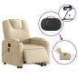 vidaXL Elektrischer Massagesessel mit Aufstehhilfe Creme Stoff vidaXL Elektrischer Massagesessel mit Aufstehhilfe Creme Stoff