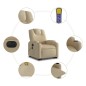 vidaXL Elektrischer Massagesessel mit Aufstehhilfe Creme Stoff vidaXL Elektrischer Massagesessel mit Aufstehhilfe Creme Stoff