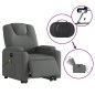 vidaXL Elektrischer Massagesessel mit Aufstehhilfe Dunkelgrau Stoff vidaXL Elektrischer Massagesessel mit Aufstehhilfe Dunkelgrau Stoff