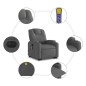 vidaXL Elektrischer Massagesessel mit Aufstehhilfe Dunkelgrau Stoff vidaXL Elektrischer Massagesessel mit Aufstehhilfe Dunkelgrau Stoff