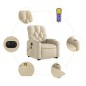 vidaXL Elektrischer Massagesessel mit Aufstehhilfe Creme Stoff vidaXL Elektrischer Massagesessel mit Aufstehhilfe Creme Stoff