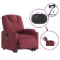 vidaXL Elektrischer Massagesessel mit Aufstehhilfe Weinrot Stoff vidaXL Elektrischer Massagesessel mit Aufstehhilfe Weinrot Stoff