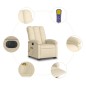 vidaXL Elektrischer Massagesessel mit Aufstehhilfe Creme Stoff vidaXL Elektrischer Massagesessel mit Aufstehhilfe Creme Stoff