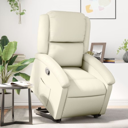 vidaXL Relaxsessel mit Aufstehhilfe Creme Kunstleder