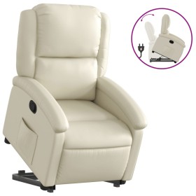vidaXL Relaxsessel mit Aufstehhilfe Creme Kunstleder