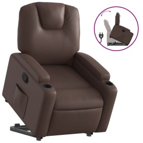 vidaXL Relaxsessel mit Aufstehhilfe Braun Kunstleder