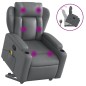 vidaXL Massagesessel mit Aufstehhilfe Grau Kunstleder vidaXL Massagesessel mit Aufstehhilfe Grau Kunstleder
