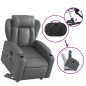 vidaXL Massagesessel mit Aufstehhilfe Grau Kunstleder vidaXL Massagesessel mit Aufstehhilfe Grau Kunstleder