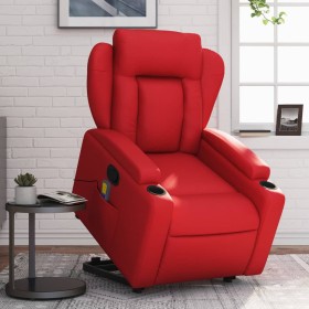 vidaXL Massagesessel mit Aufstehhilfe Rot Kunstleder