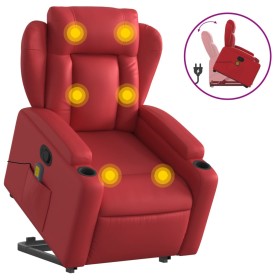 vidaXL Massagesessel mit Aufstehhilfe Rot Kunstleder