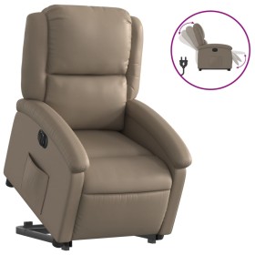 vidaXL Relaxsessel mit Aufstehhilfe Elektrisch Cappuccino Kunstleder